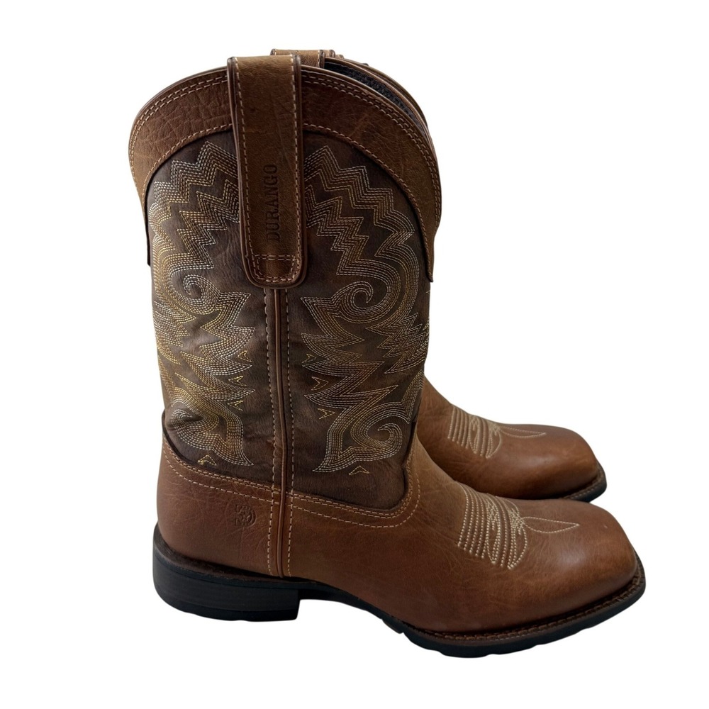 Durango Rebel Men 10M Brown Leather Waterproof Western Cowboy Boots DDB0138 NEW